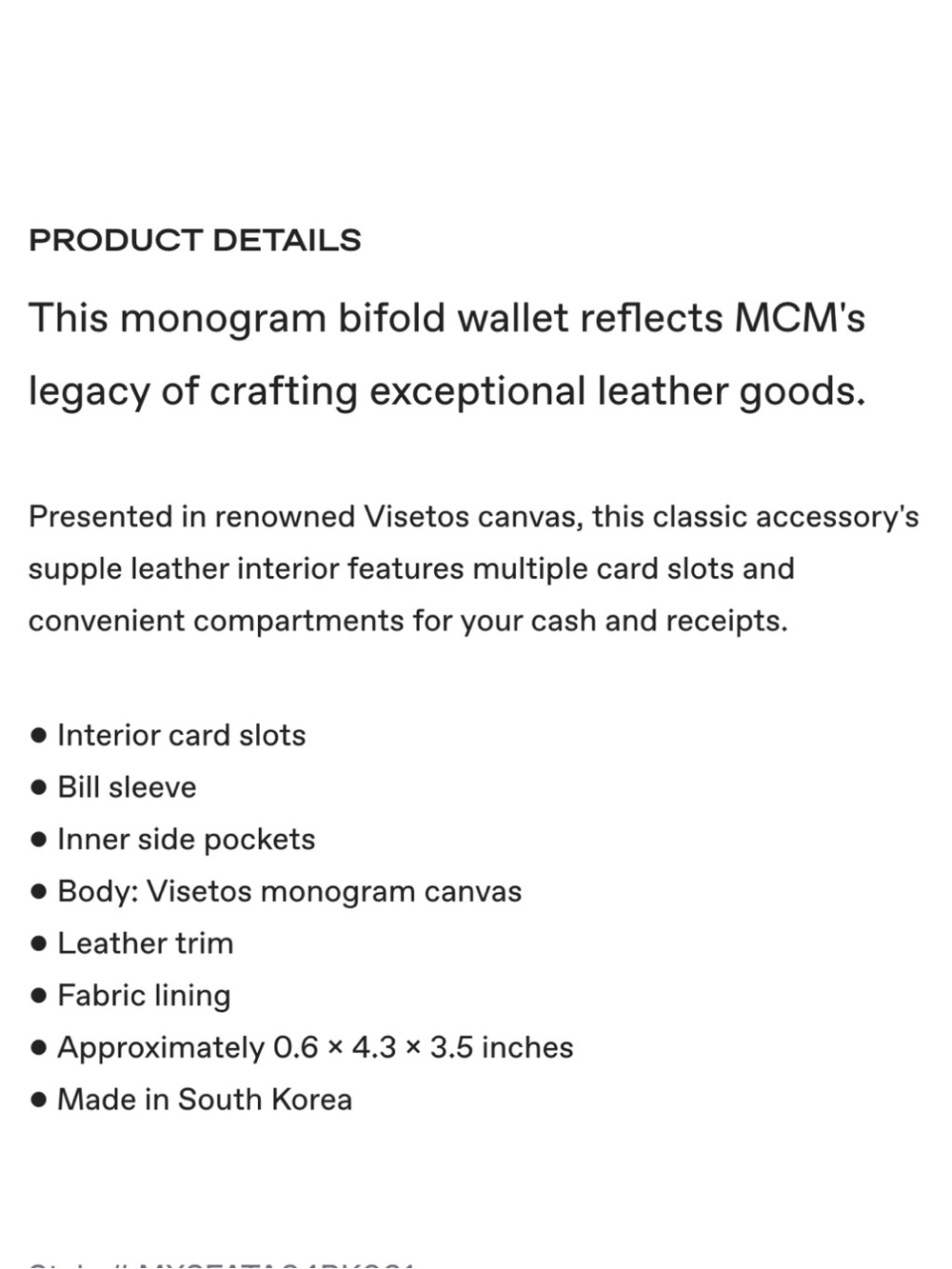 MCM Black Leather Bi-Fold wallet. 💯 authentic - Picture 9 of 10